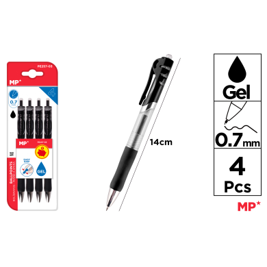 BOLIGRAFO TINTA GEL PUNTA 0.7MM 4UDS - D11