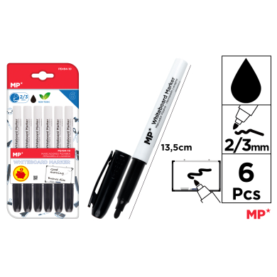 MARCADOR DE PIZARRA 6U NEGRO - D24