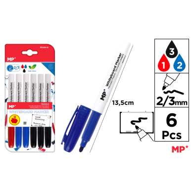 MARCADOR DE PIZARRA 6U COLORES VARIADOS C32 - C31