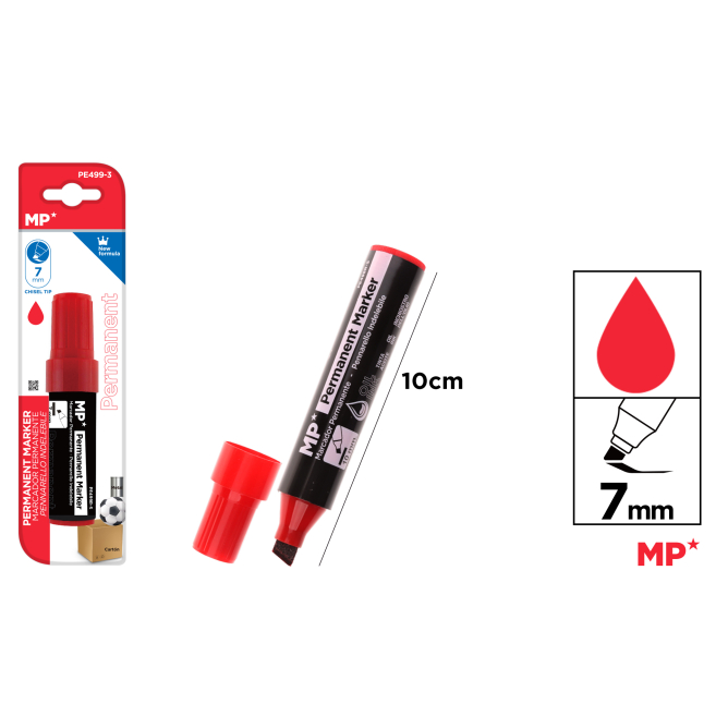 MARCADOR PERMANENTE NO DRY ROJO - D32