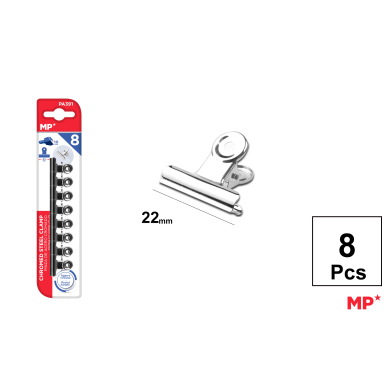 PINZA DE ACERO CROMADO 22 MM 8 UDS - B35