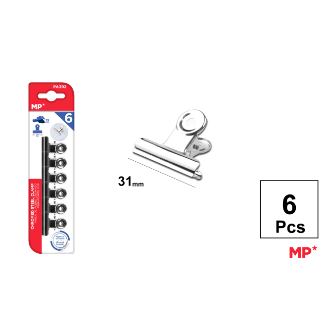 PINZA DE ACERO CROMADO 31 MM 6 UDS - B35