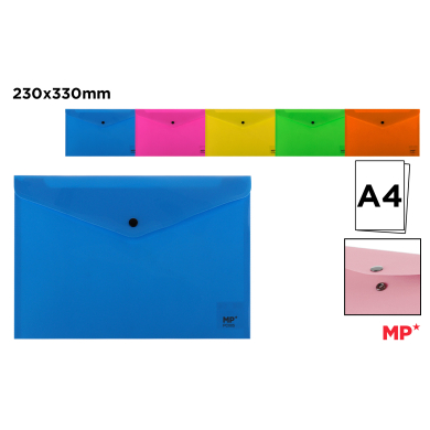 CARPETA SOBRE CON BOTON A4 FLUORESCENTE - B43