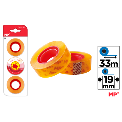 CINTA ADHESIVA TRANSPARENTE 18MMX33M 3UDS B33 - B33