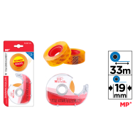 CINTA ADHESIVA TRANSPARENTE CON DISPENSADOR - B35