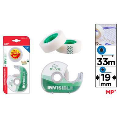 CINTA ADHESIVA INVISIBLE CON DISPENSADOR - B31
