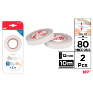 CINTA ADHESIVA DOBLE CARA 80MICRAS 12MM*10MT - H36