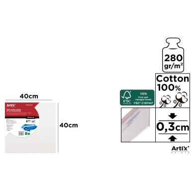 LIENZO EN TABLILLA 40 x 40 x 0.3 cm 280 g/m² - F42