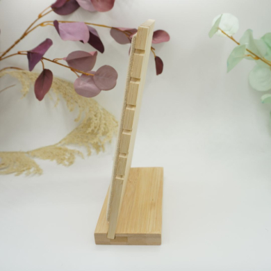 Expositor de collares en forma de L de lino pastoral