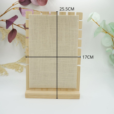 Expositor de collares en forma de L de lino pastoral