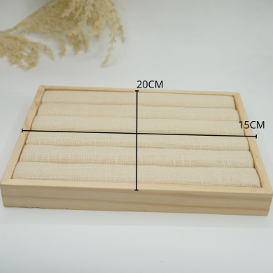 Plato pequeño de anillo con tela de lino pastoral RY0313017