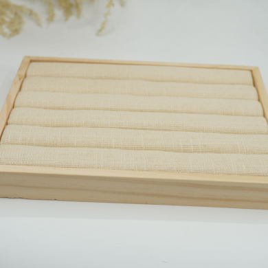 Plato pequeño de anillo con tela de lino pastoral RY0313017