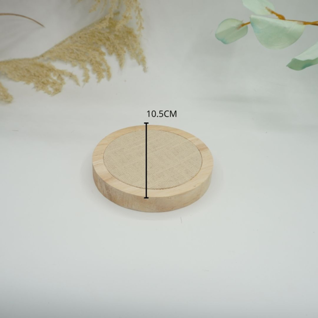 Conjunto redondo de tres piezas de lino pastoral RY0313015