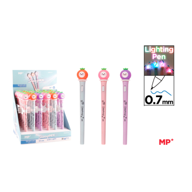 EXP. BOLÍGRAFOS FANTASÍA  LUZ MULTICOLOR D25 - D24