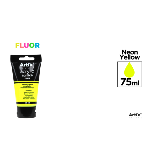 PINTURA ACRÍLICA AMARILLO NEÓN 75 ml - D37