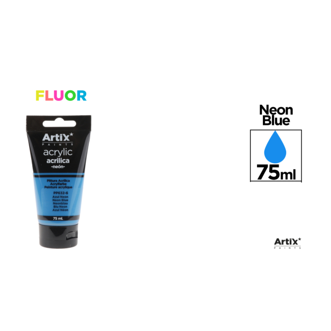 PINTURA ACRÍLICA AZUL NEÓN 75 ml - D18