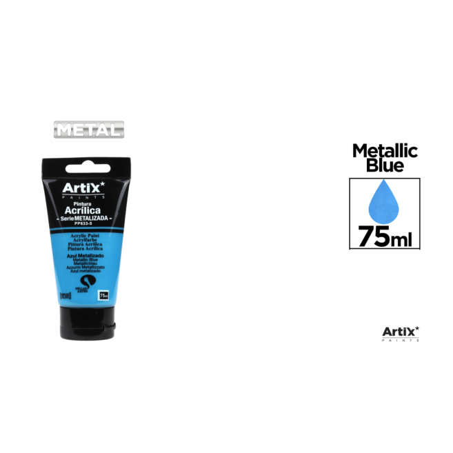 PINTURA ACRILICA TUBO 75ML AZUL METALIZADO - D18