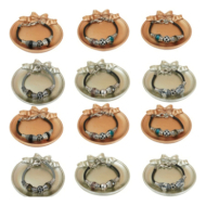 pulseras vie or de cuero negro con cuentas metálicas 12 uds I27