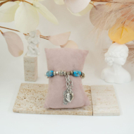 Pulseras vie or elástica con cuentas marmoleadas 12 uds I27