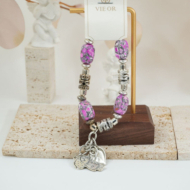 Pulseras vie or elástica con cuentas marmoleadas 12 uds I27