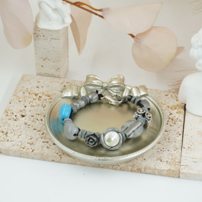 Pulseras  vie or con cuentas decorativas 12 uds I27