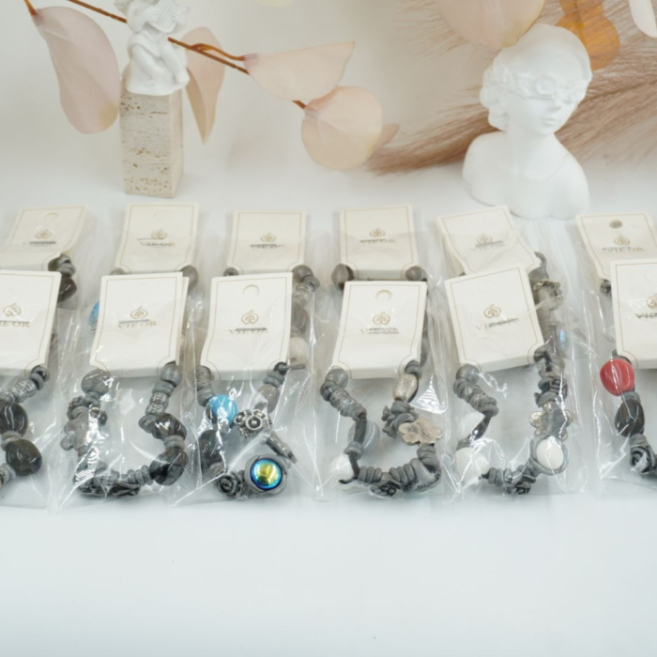 Pulseras  vie or con cuentas decorativas 12 uds I27