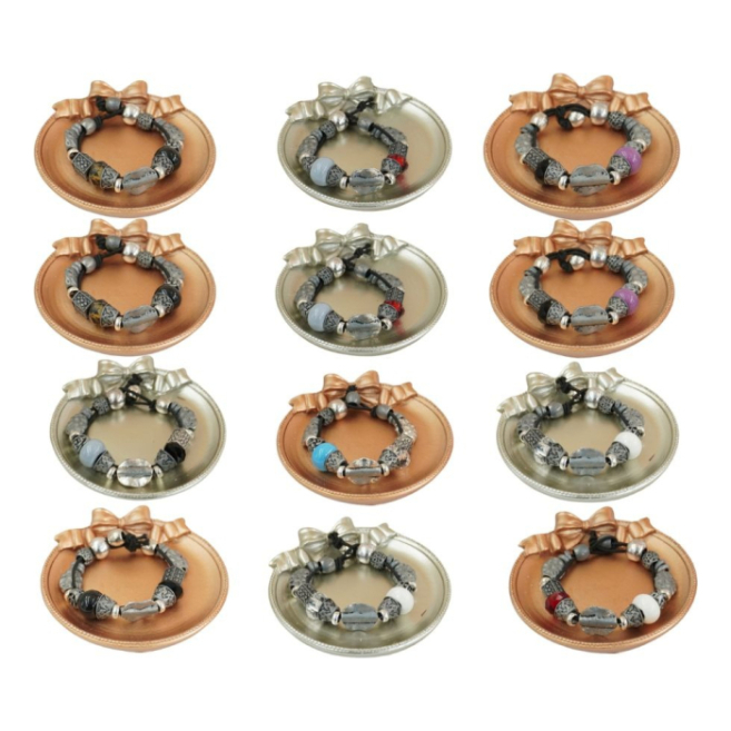 Pulseras  vie or con diseño artesanal 12 uds I27