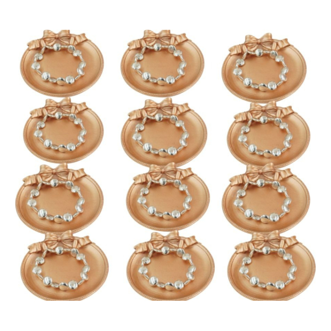 Pulseras estilo clásico con cuentas metálicas VIE OR 12 uds 117 Y 118