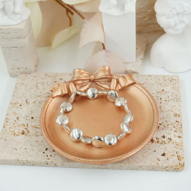 Pulseras estilo clásico con cuentas metálicas VIE OR 12 uds 117 Y 118