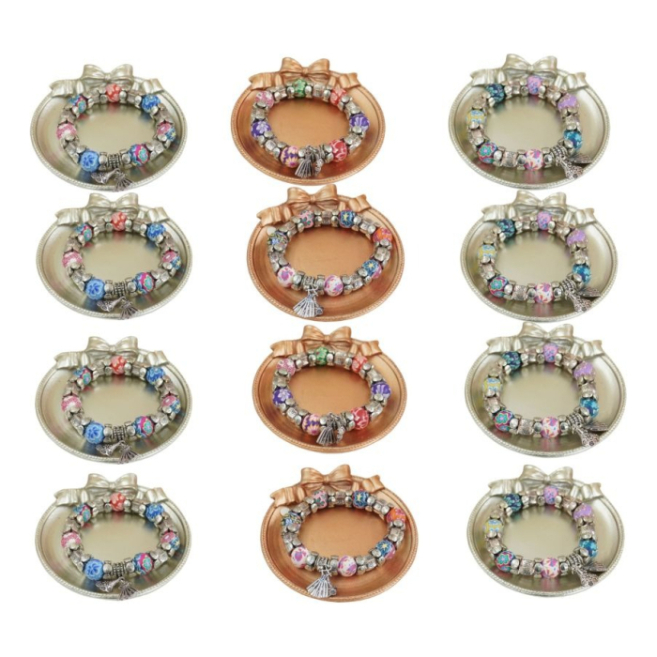 Pulseras decorativa VIE OR con diseño floral 12 uds 117 Y 118
