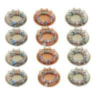 Pulseras decorativa VIE OR con diseño floral 12 uds 117 Y 118