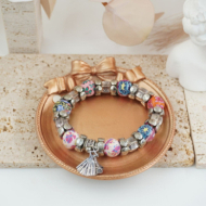 Pulseras decorativa VIE OR con diseño floral 12 uds 117 Y 118