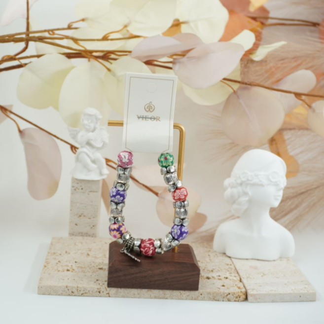 Pulseras decorativa VIE OR con diseño floral 12 uds 117 Y 118