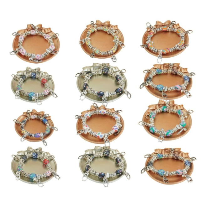 Pulseras VIE OR con diseño artístico de cuentas 12 uds 117 Y 118