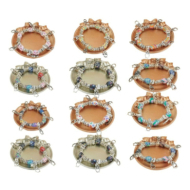 Pulseras VIE OR con diseño artístico de cuentas 12 uds 117 Y 118