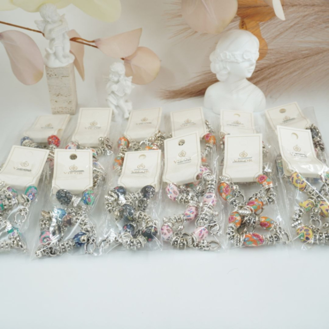 Pulseras VIE OR con diseño artístico de cuentas 12 uds 117 Y 118