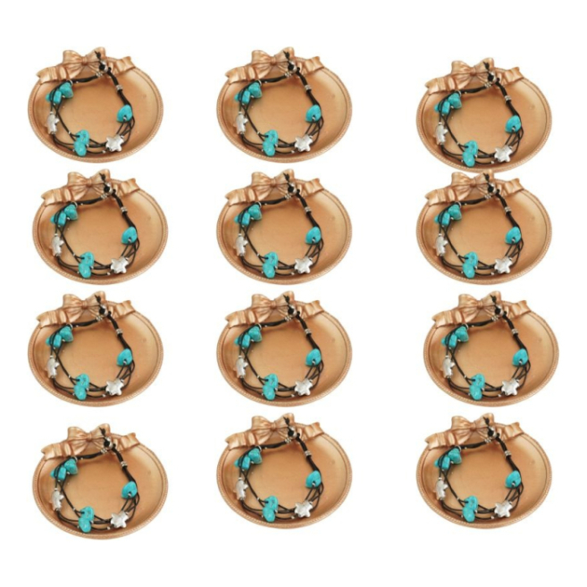 Pulseras Vie Or con piedras turquesa 12 uds 117 Y 118