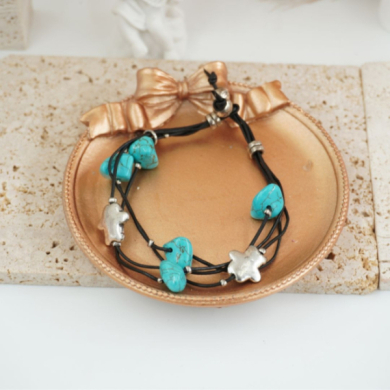 Pulseras Vie Or con piedras turquesa 12 uds 117 Y 118