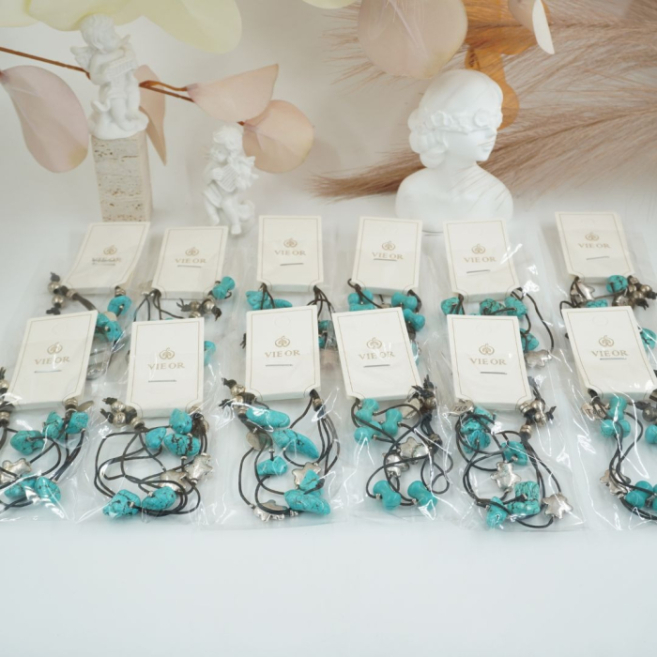 Pulseras Vie Or con piedras turquesa 12 uds 117 Y 118