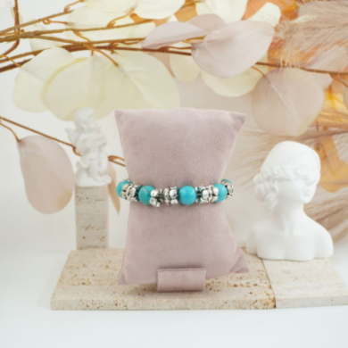 Pulseras Vie Or con cuentas turquesa y detalles metálicos 117 Y 118