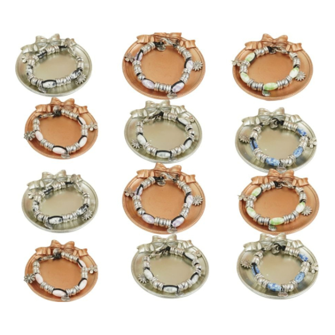 Pulseras Vie Or con cuentas marmoleadas 12uds 117 Y 118
