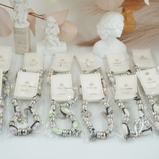 Pulseras Vie Or con cuentas marmoleadas 12uds 117 Y 118