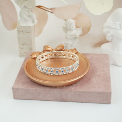 Pulseras Vie Or doble  fila detalles brillantesazul 12 uds I28