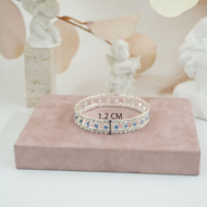 Pulseras Vie Or doble  fila detalles brillantesazul 12 uds I28