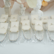 Pulseras Vie Or doble  fila detalles brillantesazul 12 uds I28