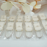 Pulseras Vie Or doble  fila detalles brillantes rosa 12 uds I28