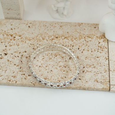 Pulseras Vie Or doble  fila detalles brillantescafe  12 uds I28