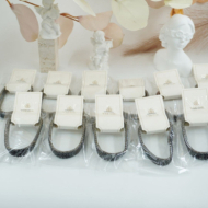 Pulseras elástica negra con cristales, marca Vie Or 12 uds