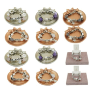 Pulseras de moda con perlas y cuentas, Vie Or 12  uds I37