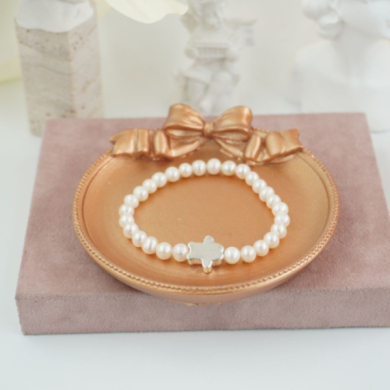 Pulseras con perlas sintéticas elásticas Vie Or 12 uds I38